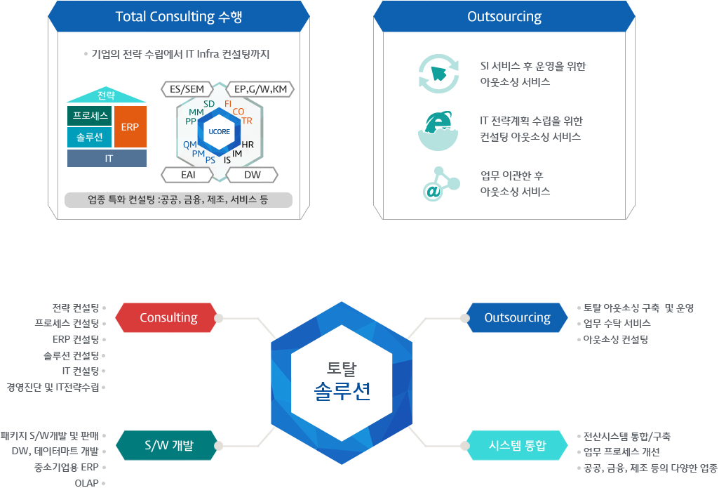 Total Consulting 수행, Outsourcing &토탈솔루션-consulting, outsourcing,s/w개발,시스템통합